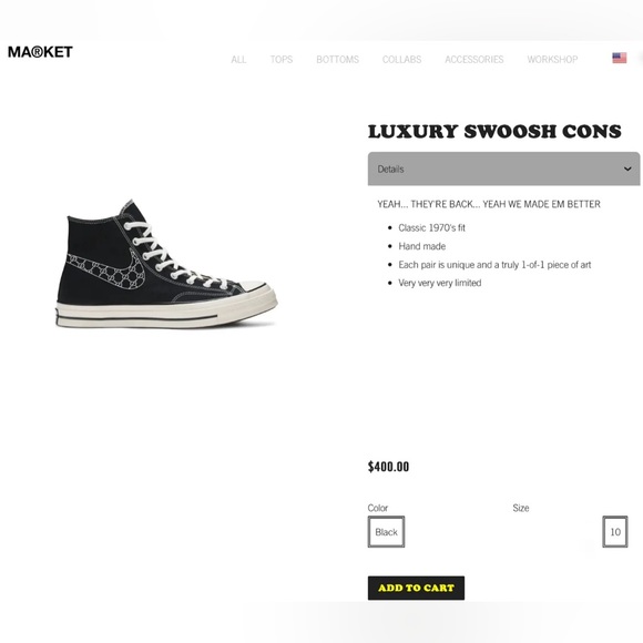 Chinatown Market x  Converse  “LUXURY SWOOSH” (RARE)- Size13 - Picture 10 of 14